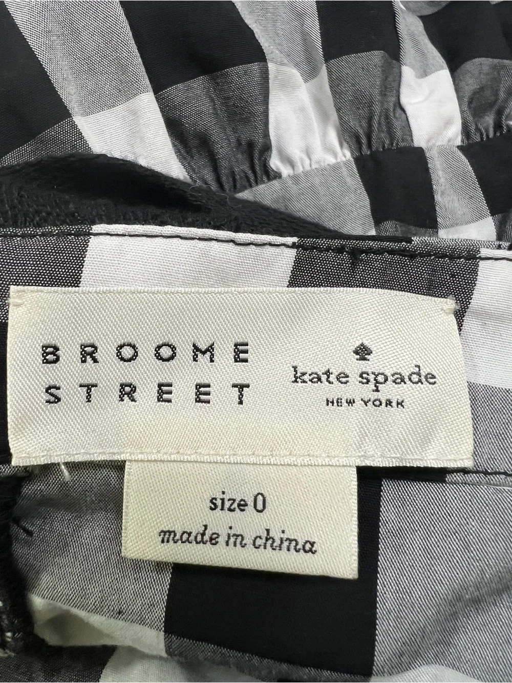 Kate Spade Broome Street gingham peplum tank top Size 0